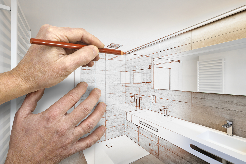 Drawing renovation of a Luxury modern bathroom